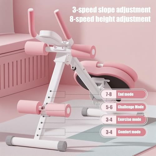 Ab Machine for Home, Foldable Ab Workout Equipment with Thickened Foam Handle, Ab Trainer Machine for Stomach Workout with...