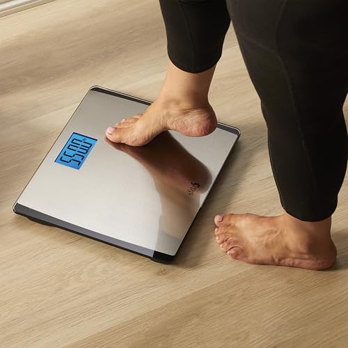 Eat Smart Precision 550 Pound Extra-High Capacity Digital Bathroom Scale, Extra-Wide Platform, Stainless Steel Body Weight...