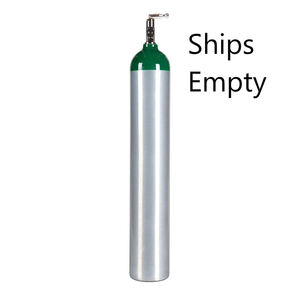 Medical Oxygen Cylinder with CGA870 Toggle Valve - E Size 24.1 cf. (ME), Aluminum Green