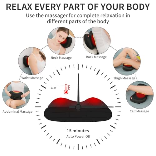 iKristin Back Massager, Shiatsu Neck Massager with Heat, Electric Back Massager for Shoulder, Back, Leg, Deep Tissue Knead...