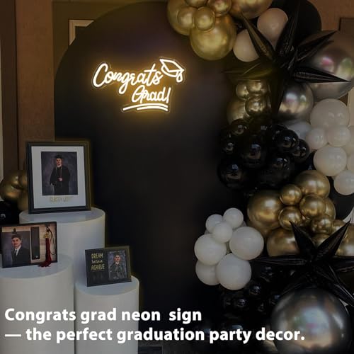 Congrats Grad Neon Sign, LED Neon Light for Graduation Party Decoration, Congrats Grad Sign, Congrats Led Sign for Class o...