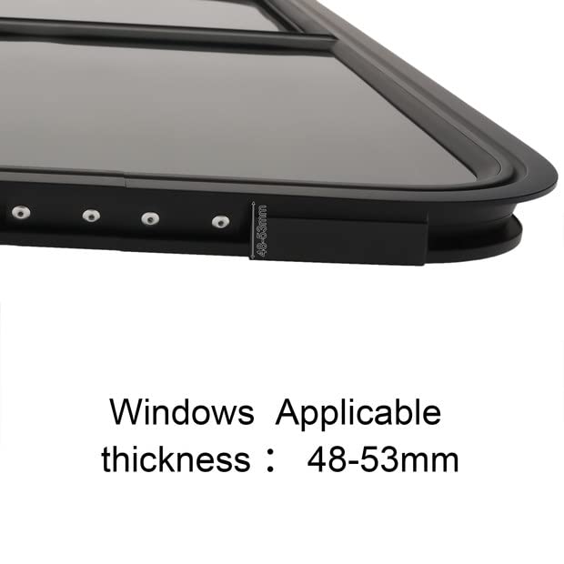 Eapmic RV Window - Vertical Sliding, 12inx22in, Black, Replacement for Teardrop, Cargo, Horse Trailer, Marine Camper
