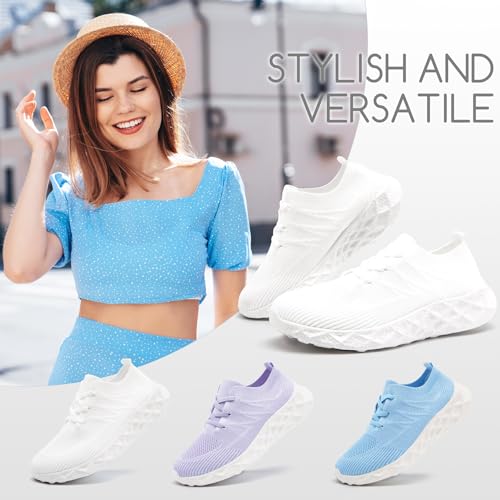 IQYNAM Womens Slip Resistant Work Shoes Tennis Running Fashion Sneakers Comfortable Athletic Gym Workout Slip on Shoes