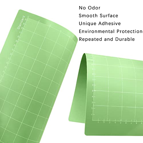 Gwybkq Cutting Mat, Compatible With Cricut Explore One/Air/Air 2/Maker 8 Pack 12x12 Inch Standard Green Grip Adhesive Stic...