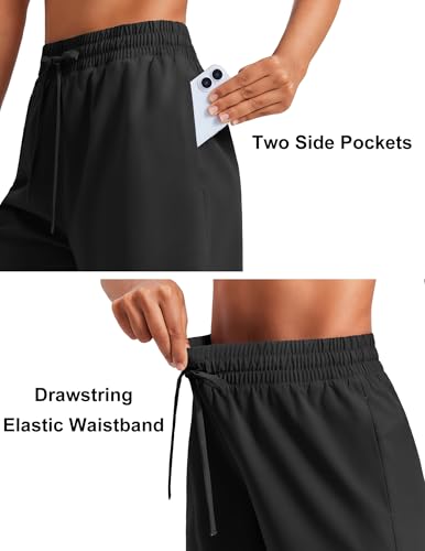 PINSPARK Women 5'' Quick Dry Running Athletic Shorts High Waisted Workout Gym Split Drawstring Short with 2 Pocket