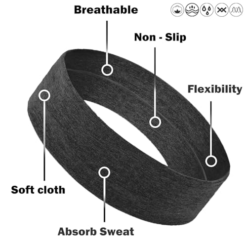 IVARYSS Workout Headbands for Women Non Slip, Premium Stretchy Soft Fabric Head Bands for Women's Hair, Wear for Yoga, Run...