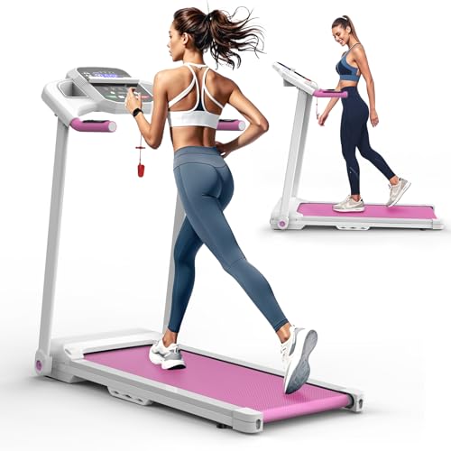 XMKEY Folding Treadmill for Home, 2.5HP Quiet Motor, 300 LBS Capacity, Compact Design with Cup&Pad Holder, LED Display,Saf...