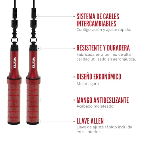 Velites Weighted Jump Rope for Crosstraining, Boxing, MMA & Fitness Earth 2.0. | Maximize your workout | Aluminum Skipping...