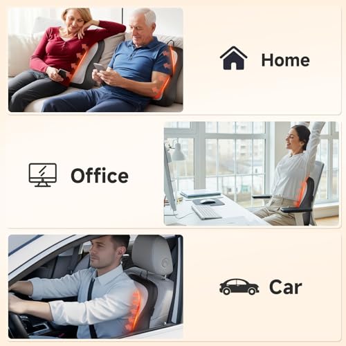 Zorynae Shiatsu Back and Neck Massager for Pain Relief Deep Tissue, Up and Down Rolling Back Massager with Heat, 3D Kneadi...