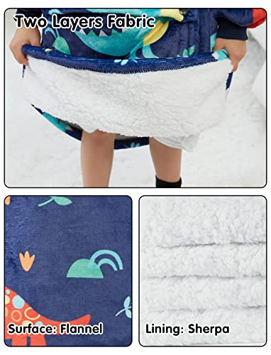 Wearable Blanket Hoodie Oversized Sherpa Blanket Sweatshirt Flannel Sweater Blanket with Large Pocket