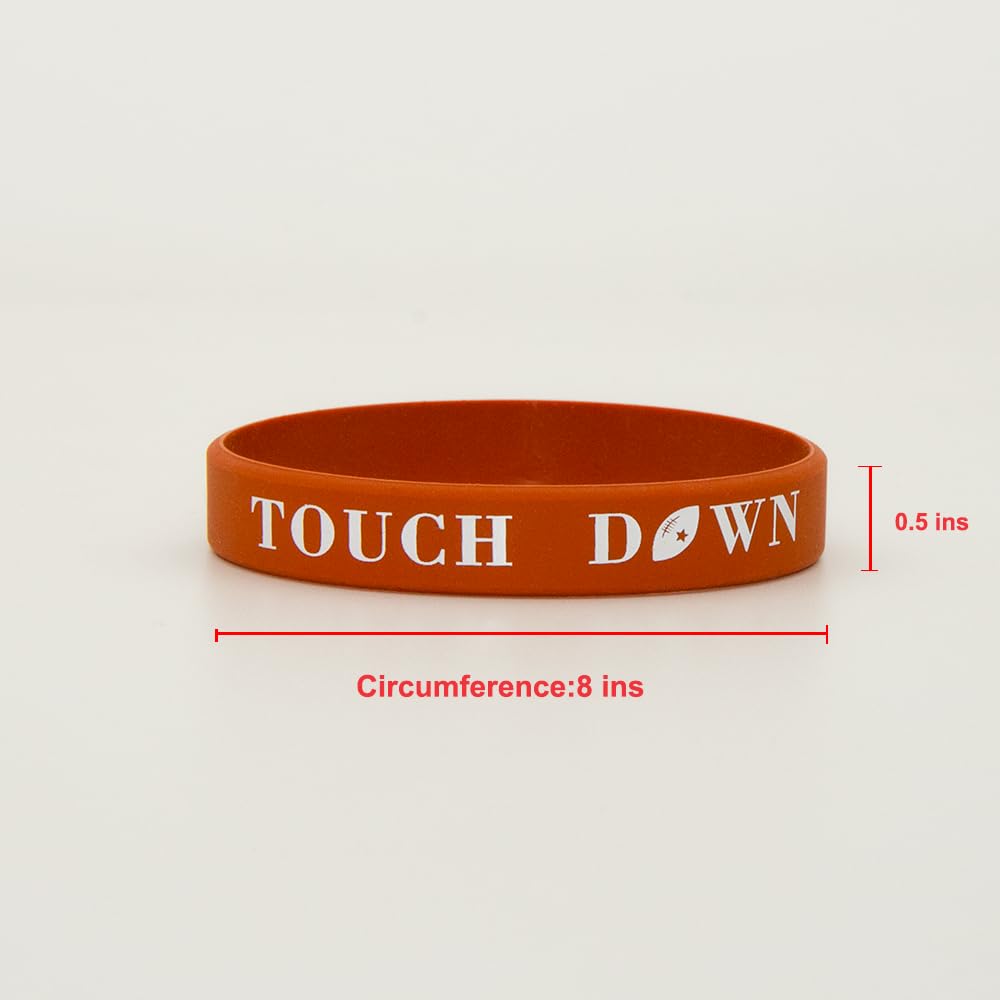 BRANDWINLITE Football Rubber Bracelets Wristbands with Icon and Inspirational Motiative Quotes for Teams,Fans,players,Gamers and