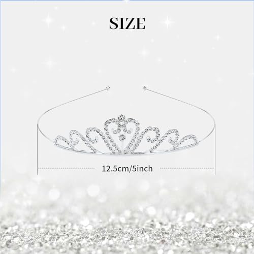 Lawie 8 Pack Birthday Tiaras for Girls, Rhinestone Crystal Princess Crowns, Silver Headbands Tiara, Party Dance Homecoming...
