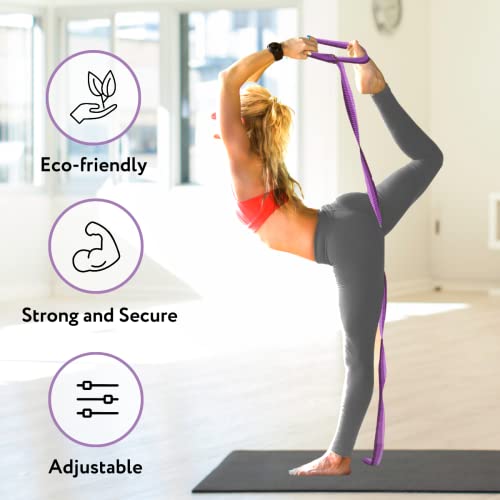 California Yoga Strap | Yoga Belt with Safe Adjustable D-Ring Buckle for Pilates | Stretching Strap | Exercise Bands | Phy...