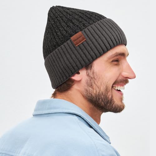 BESSTEVEN Winter Beanie Hat for Men Women: Warm Fleece Lined Beanie Knit Ski Stocking Cap Cuffed Cap for Cold Weather Running