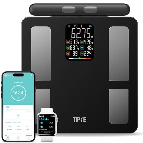 TIPRE Smart Scale for Body Weight 8-Electrode Digital Weight Scale for Body Fat Bathroom Scale with BMI Full Body Composit...
