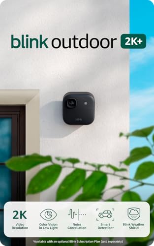 Blink Outdoor 2K+ (newest model) — Wireless smart security camera, 2K video resolution, enhanced audio, two-year battery. ...