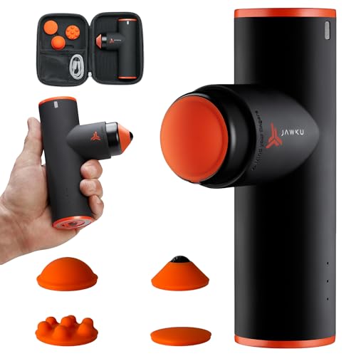 JAWKU Muscle Blaster Mini Cordless Percussion Massage Gun, Rechargeable Handheld Stimulation, Ultra Silent Vibration and D...