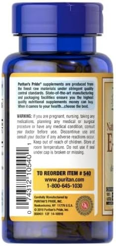 Puritan's Pride Vitamin E-268mg (400IU) D-Alpha Tocopheryl, Vitamin Supplement for Immune System Function and Antioxidant Health Support, 100 Rapid Release Softgels