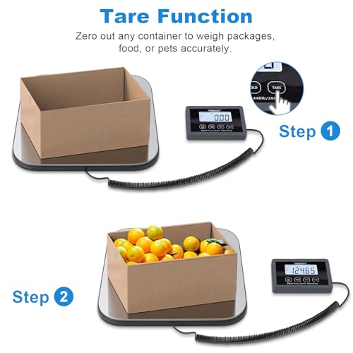THINKSCALE Shipping Scale, 440lb/1oz Digital Postal Postage Scale for Small Business, Large Backlit LCD with Hold/Tare, Sc...