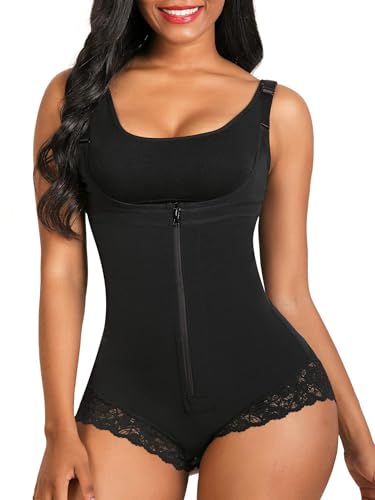 SHAPERX Women's Fajas Colombianas Shapewear Postpartum Tummy Control Body Shaper Butt Lifter Bodysuit