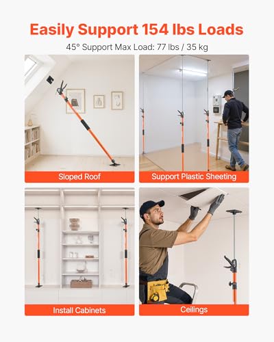 VEVOR Cabinet Jack Support Pole, 4-Pack, 45.7-114.2 Inch Steel Telescopic Quick Support Rod, Adjustable 3rd Hand System up...