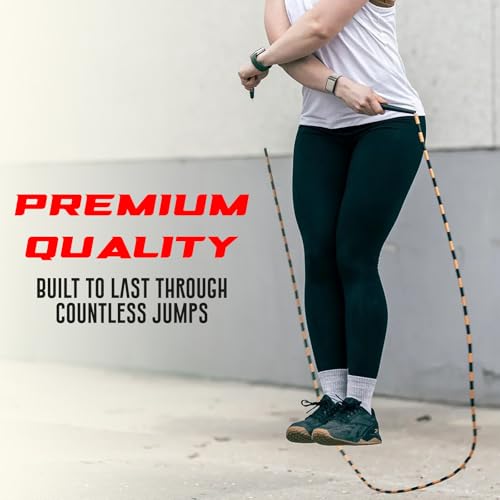 Elite Jumps - Do Hard Things Edge Beaded Jump Rope - For All Ages - Durable & Lightweight - 10ft Long Adjustable Rope - Ta...