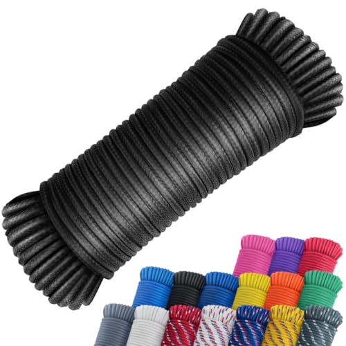 SMART&CASUAL 100 ft 1/4" Polyester Rope (Comparable to Nylon Rope) Poly Strong Utility Cord for Clothes Line Flag Pole Cam...