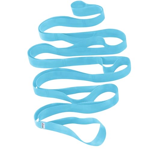 TECEUM Stretching Strap for Yoga & Physical Therapy – 10 Loops – Non-elastic Leg Stretch Straps for Stretching, Exercisin...