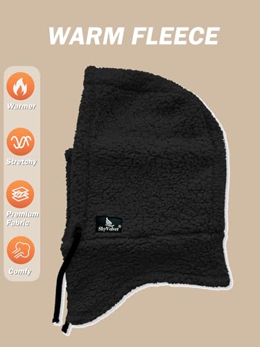Shy Velvet Sherpa Hood Ski Mask Wind-Resistant Balaclava Winter Fleece Ski Mask for Men and Women