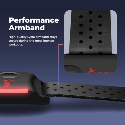 Sunny Health & Fitness Heart Rate Monitor Armband with LED Indicator, Step Counter - HR200