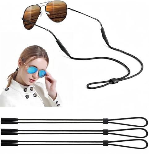 BANSTLE Glasses Strap - 3 Pcs Adjustable Eyewear String Lanyard Retainer - Eyeglasses Holder Strap for Men, Women and Kids