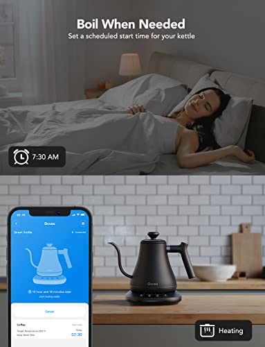 Govee Smart Electric Kettle, WiFi Variable Temperature Gooseneck Pour Over Kettle and Tea Kettle, Alexa Control, 1200W Qui...
