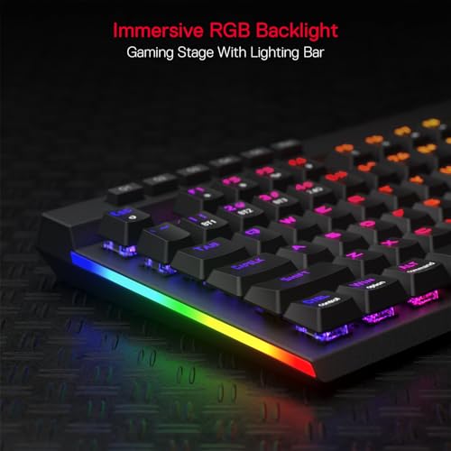 Redragon K580 PRO Wireless RGB Gaming Keyboard, 3-Modes 104 Keys Mechanical Keyboard w/Hot-Swap Socket, Dedicated Media Co...
