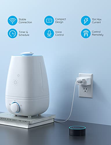Govee Smart Plug 15A, WiFi Bluetooth Outlets 4 Pack Work with Alexa and Google Assistant, WiFi Plugs with Multiple Timers,...