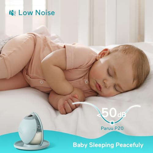 Paruu P20 Hands-Free Wearable Electric Breast Pump - 4 Modes & 12 Suction Levels, 19/21/24mm Double-Sealed Flanges, Visibl...