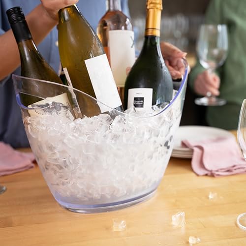 True Chill Acrylic Ice Buckets for Parties and Drinks, 2.11 Gallons (8 Liters) Wine Beer Champagne Bucket, Beverage Tubs H...