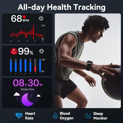 Smart Watch, 1.85" HD Fitness Tracker (Answer/Make Call), 1000 mAh Battery