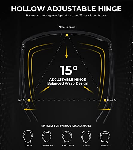 KALIYADI Polarized Sunglasses for Men, Lightweight Sun Glasses with UV Protection for Driving Fishing Golf