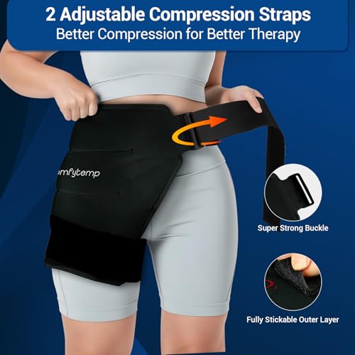 Comfytemp FSA Wearables Hip Ice Pack Wrap for Sciatica, Hip Replacement, Fracture, Ice Bags for Injuries, Reusable Gel Ice...