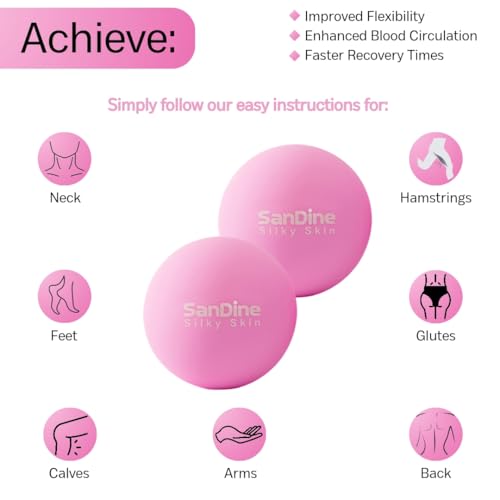 Lacrosse Massage Balls for Deep Tissue Massage - Release Tension Relieve Muscle Soreness Improve Flexibility - Ideal for M...