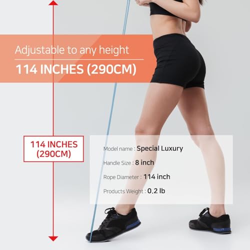 Skipping Jump Rope for Fitness Workout - Light Weight, Adjustable, Tangle Free, Excellent line control for Cardio Boxing, ...