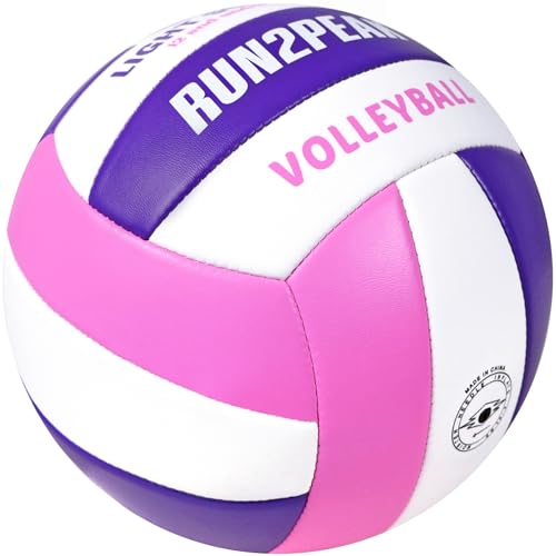 RUN2PEAK Light Soft Volleyball - Light Volleyball Designed for Beginners Kids Youth Teen - Lightweight Volleyballs for Ind...