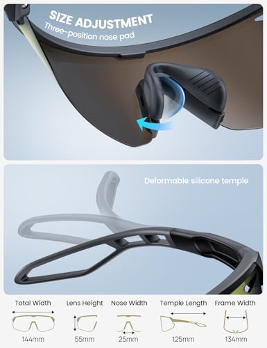 Lamicall 24g Polarized Sports Sunglasses for Men Women - UV400 Protection Sun Glasses Gifts for Running Cycling Baseball