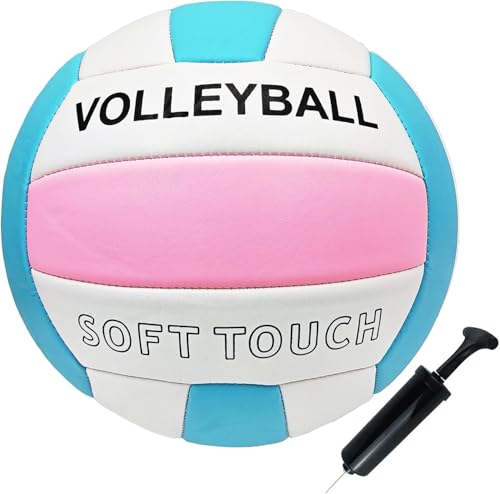 ABAJI Volleyball Official Size Soft Surface Training Practice Indoor Outdoor Gift for Kids Come with Pump Needle