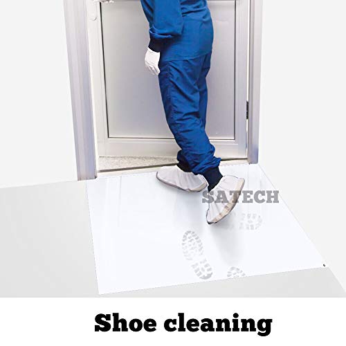 SATECH Sticky/Tacky/Adhesive Mat 24" x 36" White (Case of 4 Mats,30 Sheets Each) for Cleanroom Laboratory Hospital Constru...
