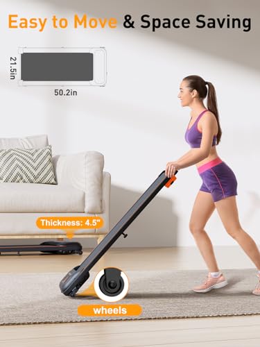 Walking Pad Treadmill with Incline and APP, Under Desk Portable Treadmill for Home Office with 265 Lbs Weight Capacity 2.5...