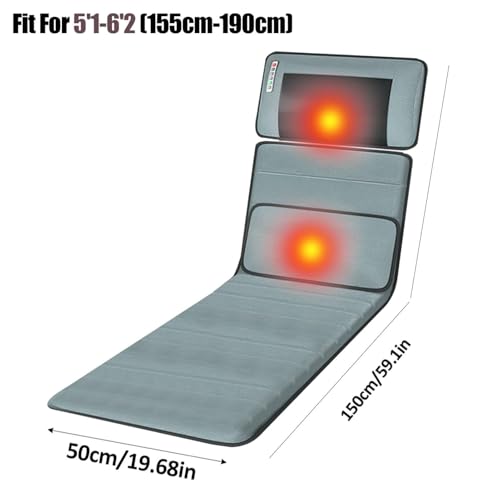 Full Body Massage Mat with Heat | 3D Lumbar Traction & Relaxation | Shiatsus Neck Massager with Massage Points | Electric ...