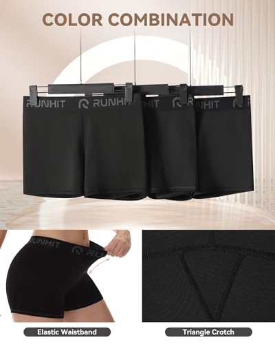 Runhit 3" Volleyball Shorts Womens 3 Pack Compression Shorts for Women Spandex Shorts Women Workout Athletic Yoga Gym