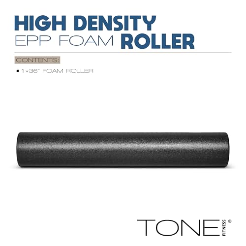 Tone Fitness High Density EPP Foam Exercise Foam Roller for Yoga, Pilates, Stretching, Massage, and Recovery | Multiple Si...