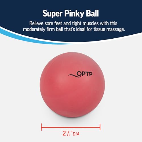 OPTP Super Pinky Ball – Moderately Firm Density Deep Tissue Massage Ball for Back Pain, Shoulder Tension Relief, Sore Musc...